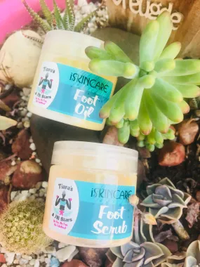 50g coconut & lime pink salt foot scrub with 50g peppermint foot oil