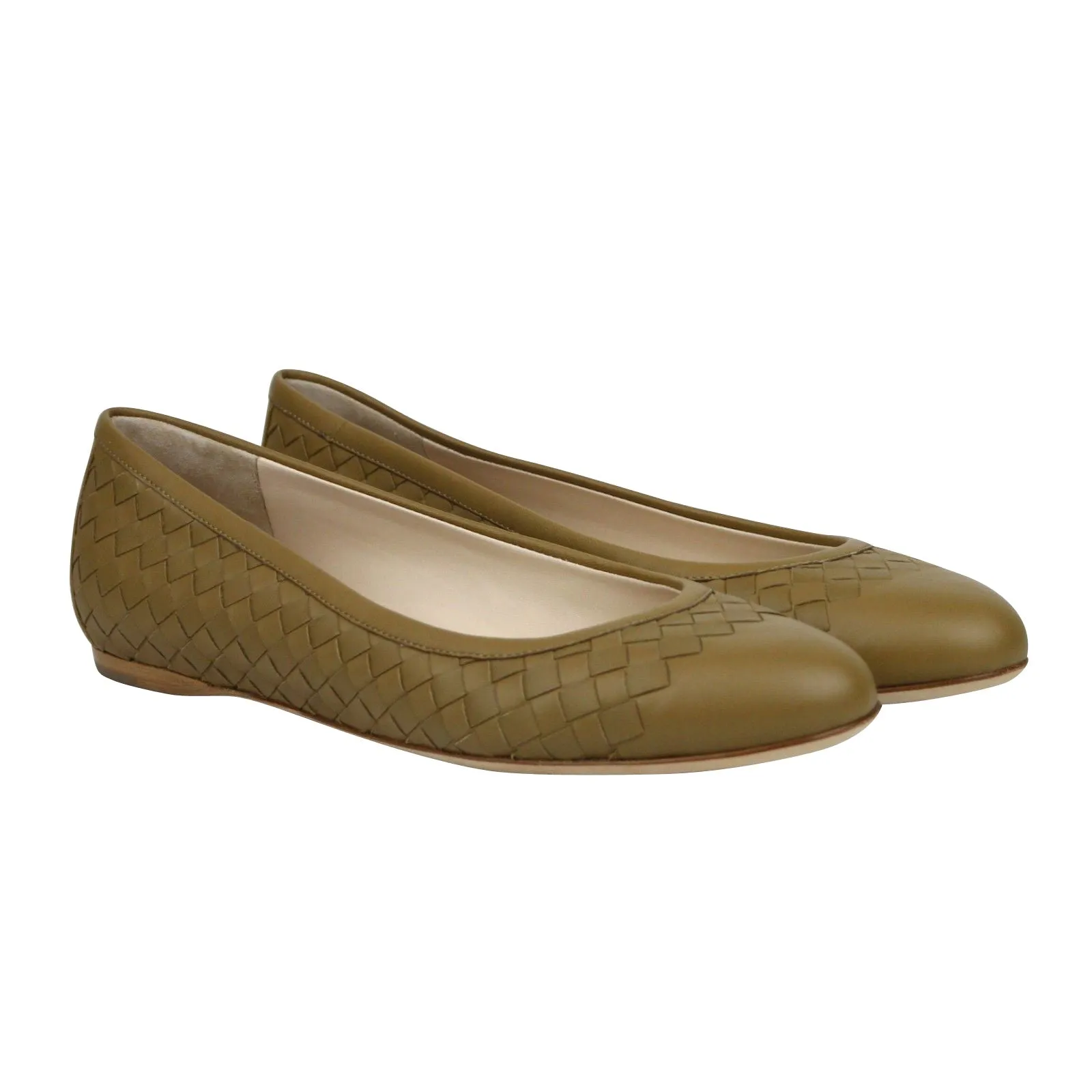 Bottega Veneta Women's Intrecciato Brown Leather Flat Slippers
