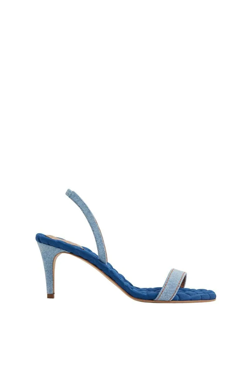 CLAUDIA BLUE DENIM SLINGBACK SANDALS