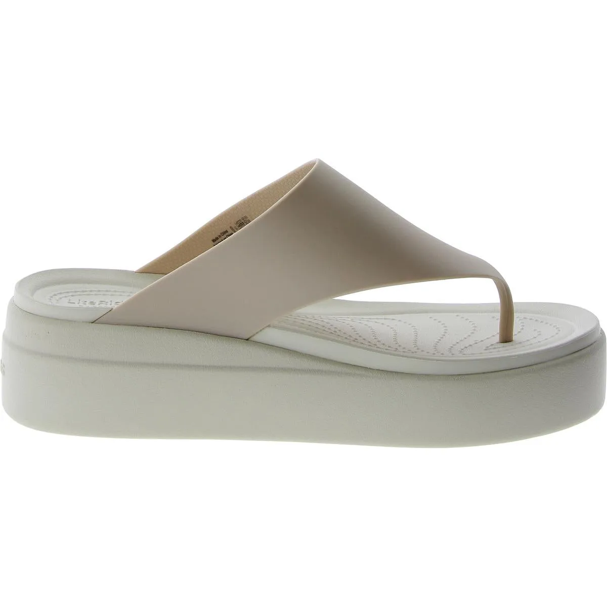 Crocs Womens BROOKLYN METALLIC Round toe Wedge Thong Sandals
