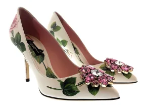 Dolce & Gabbana Pink/Cream Watercolor Floral Classic Pumps-EU35.5