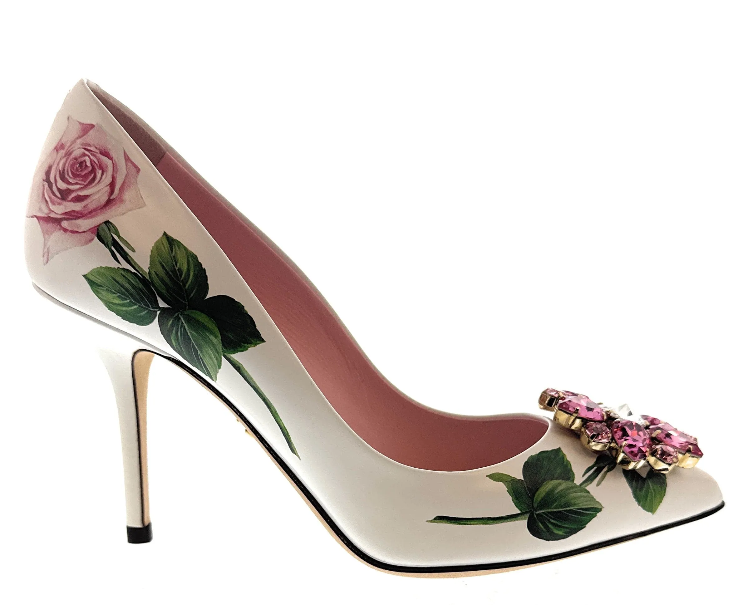 Dolce & Gabbana Pink/Cream Watercolor Floral Classic Pumps-EU35.5