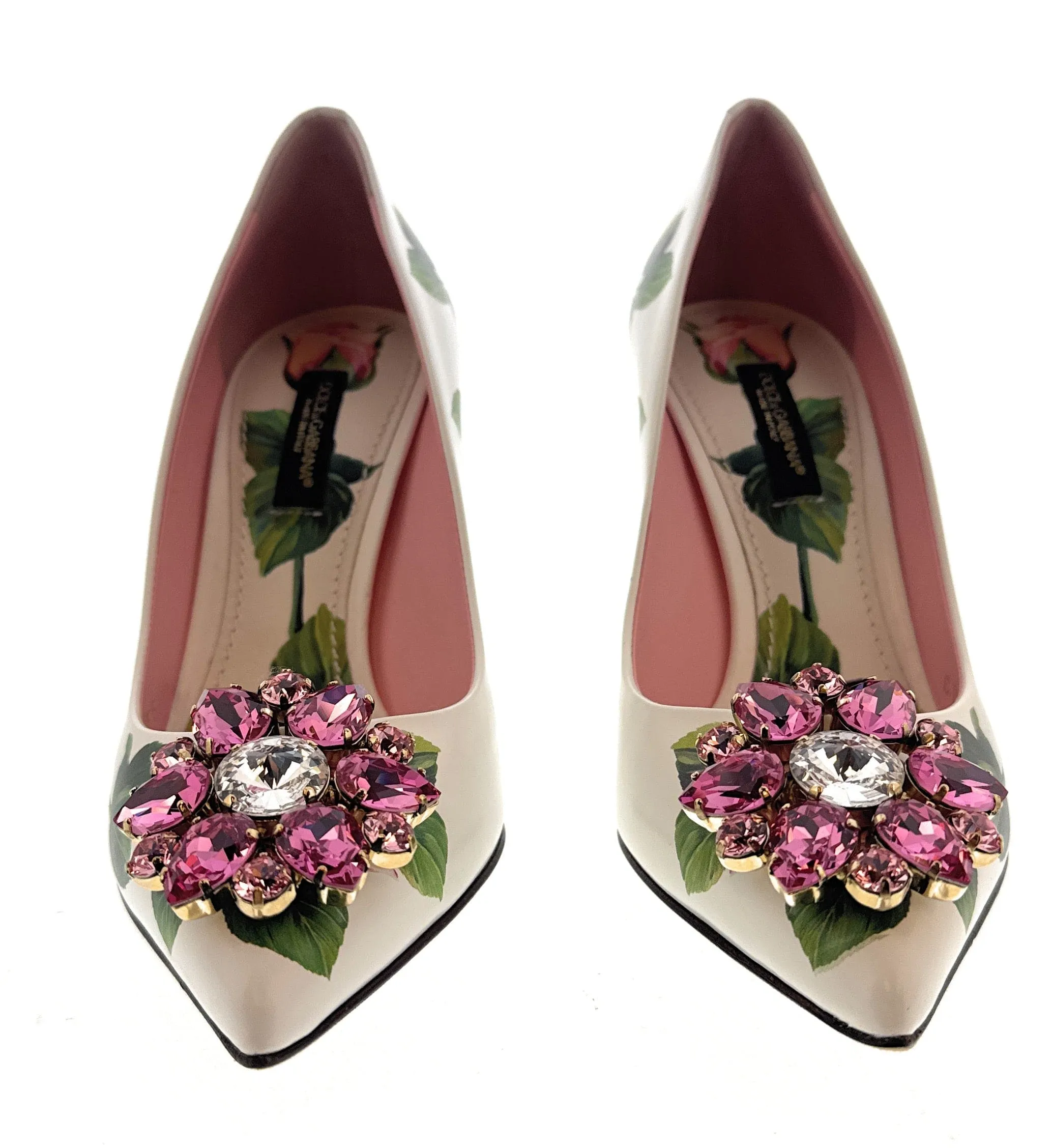 Dolce & Gabbana Pink/Cream Watercolor Floral Classic Pumps-EU35.5