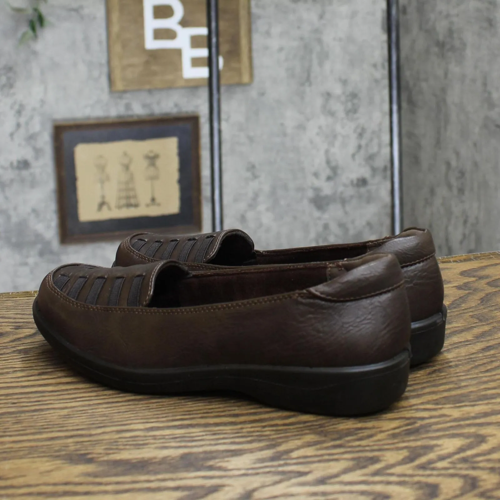 Easy Street Women's Genesis Ballet Flats Shoes GENESIS Brown Burnish 7WW