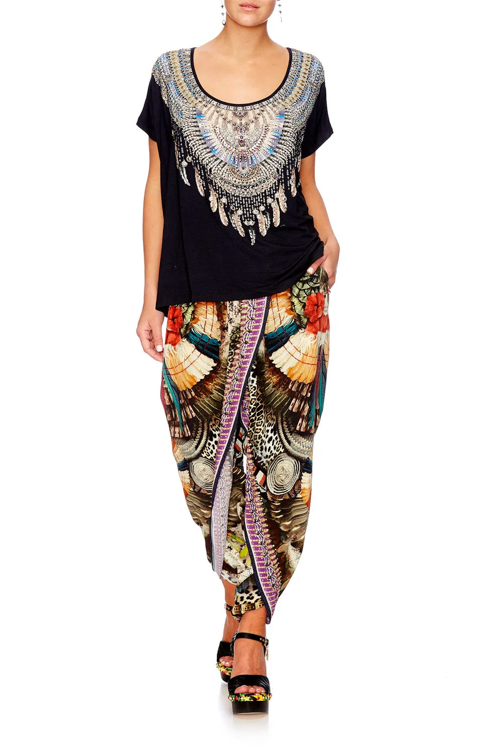 GATHERED WRAP FRONT TROUSER LIGHT MY FIRE