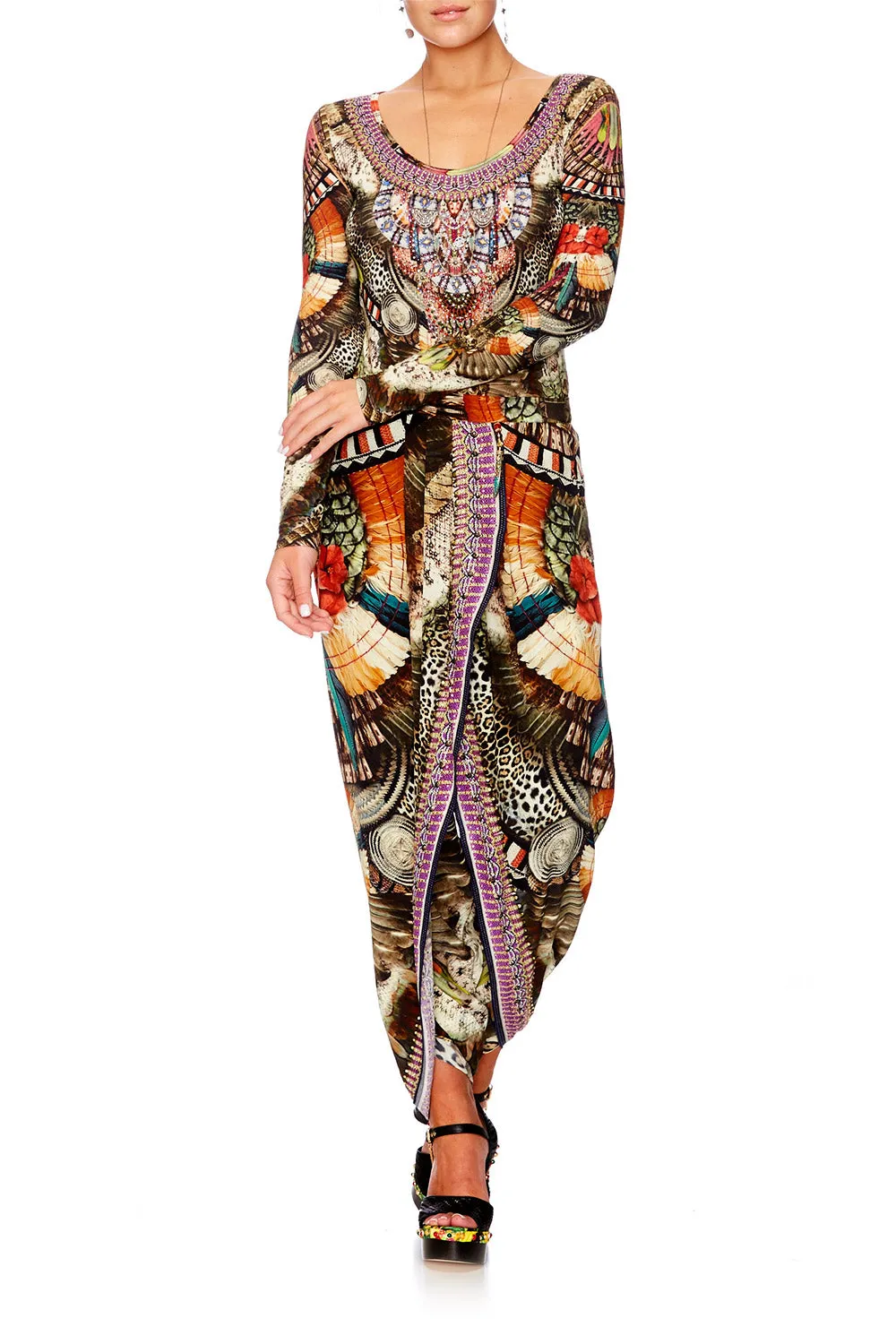 GATHERED WRAP FRONT TROUSER LIGHT MY FIRE