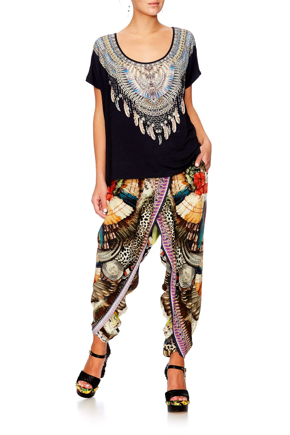 GATHERED WRAP FRONT TROUSER LIGHT MY FIRE