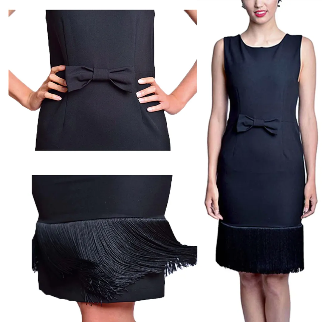 Holly Black Fringe Dress & Accessories Set Inspired By BAT