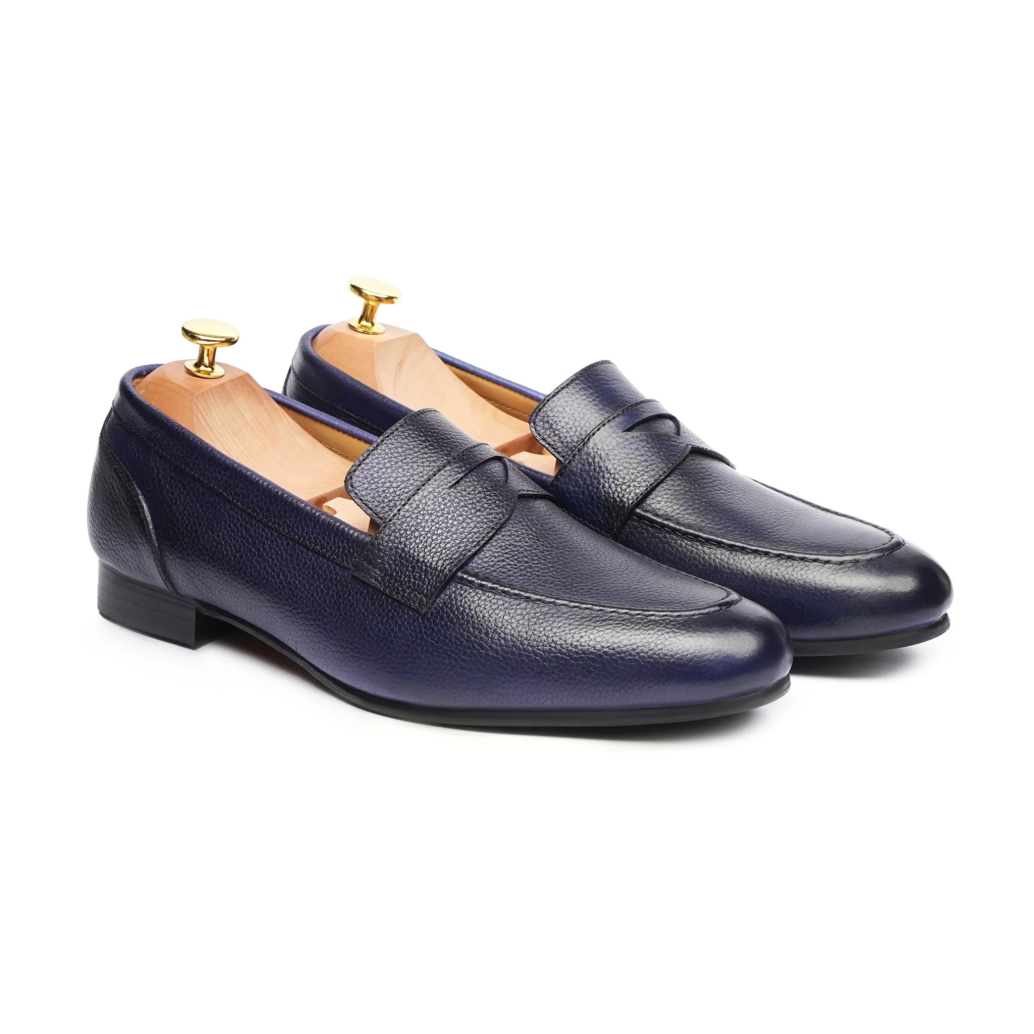 Latina - Men's Blue Pebble Grain Leather Loafer