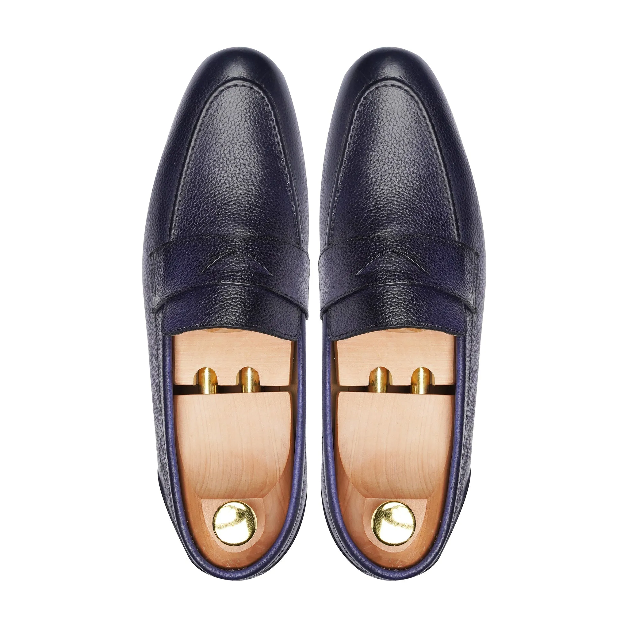 Latina - Men's Blue Pebble Grain Leather Loafer