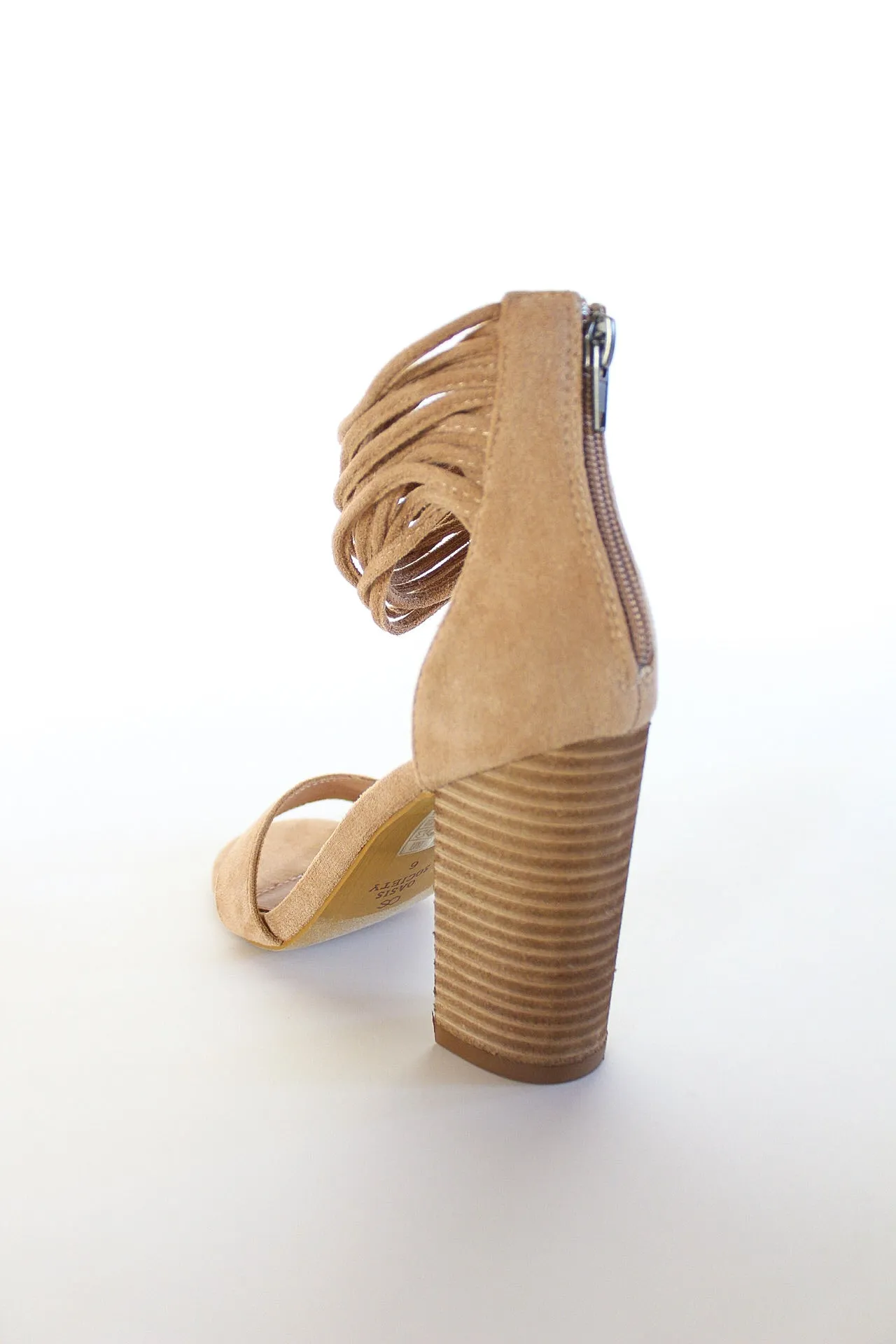 Leather And Suede Ankle Strap Heels