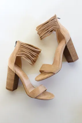 Leather And Suede Ankle Strap Heels