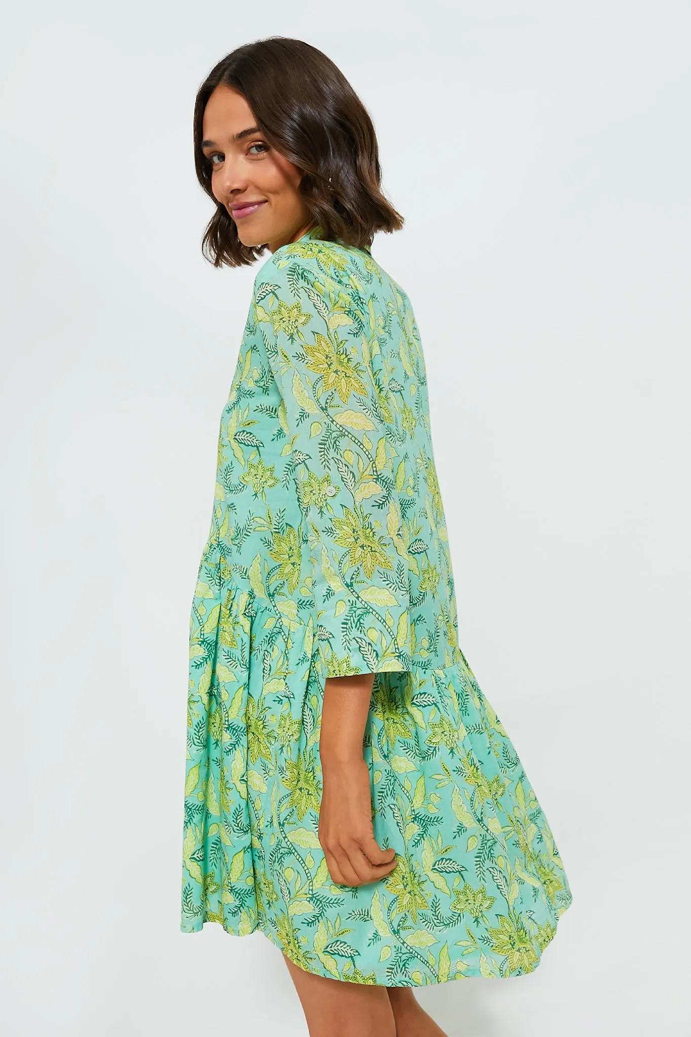 Light Green Tenango Deauville Short Dress