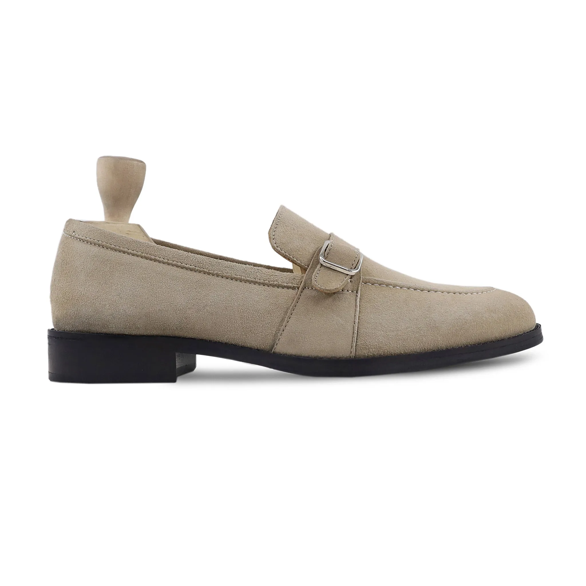 Mylie - Men's Beige Kid Suede Loafer
