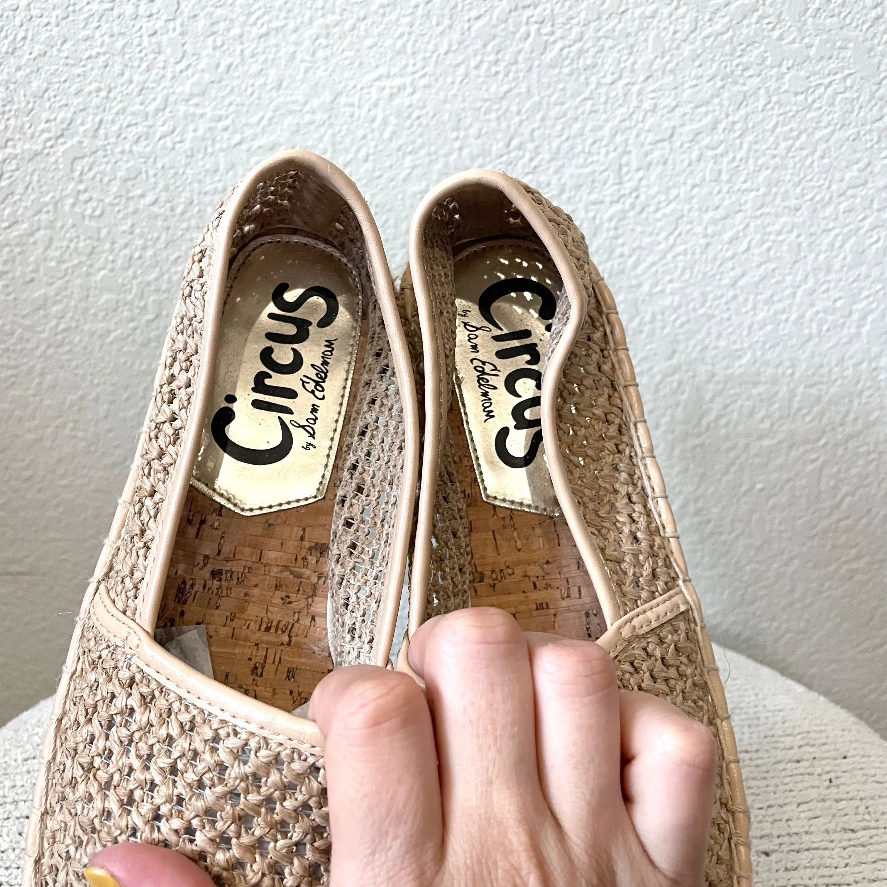 Open Knit Leather Espadrille Flats