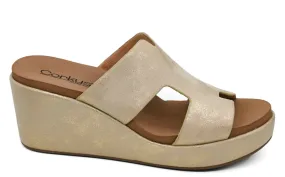 Pucker Up Gold Metallic Wedge Sandal