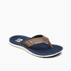 Reef "Santa Ana" Vegan Leather Men's Sandals in Navy/Khaki