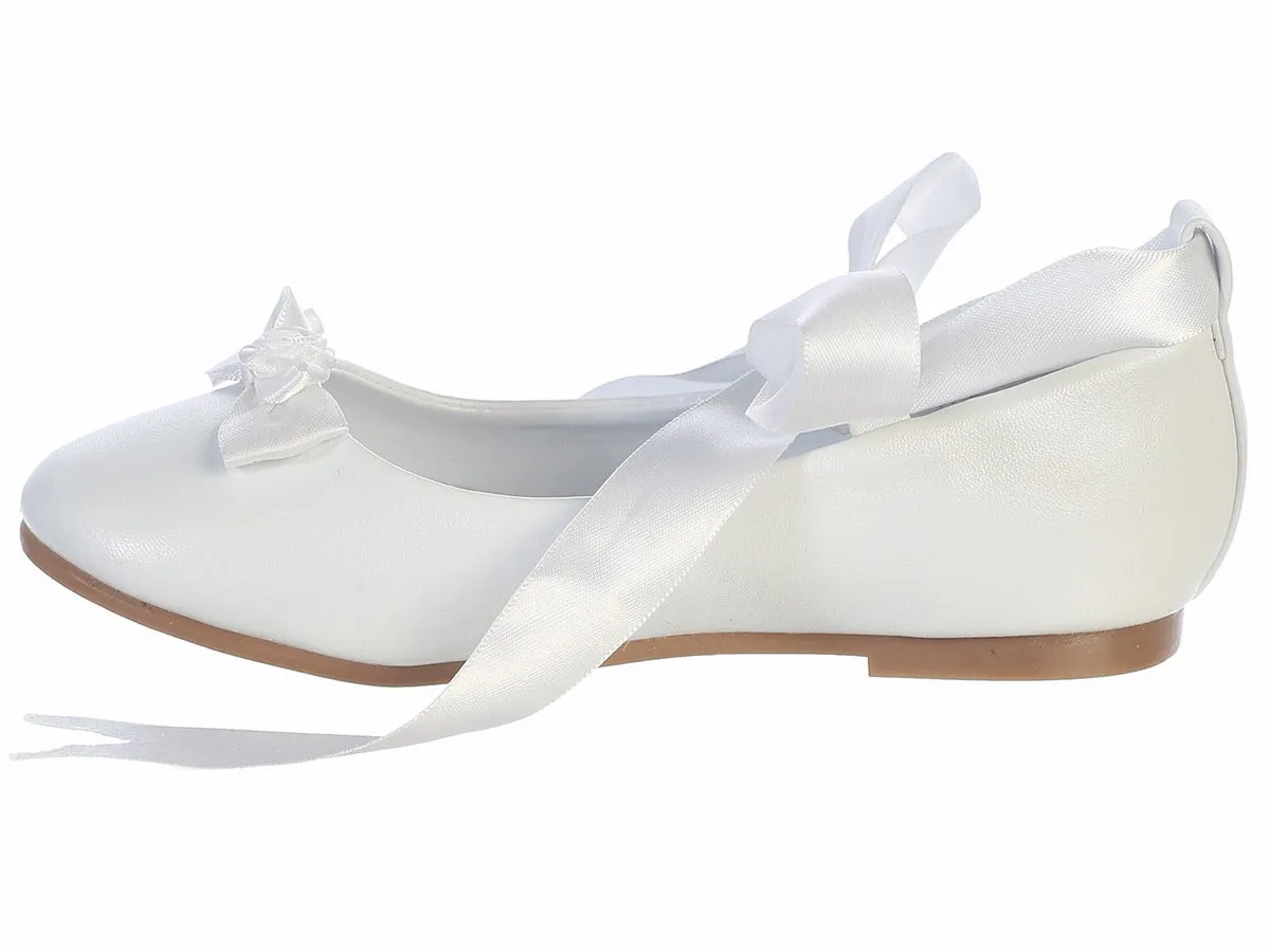 SALE ROSE White Ballerina Pumps (sizes 8,9,12 only)