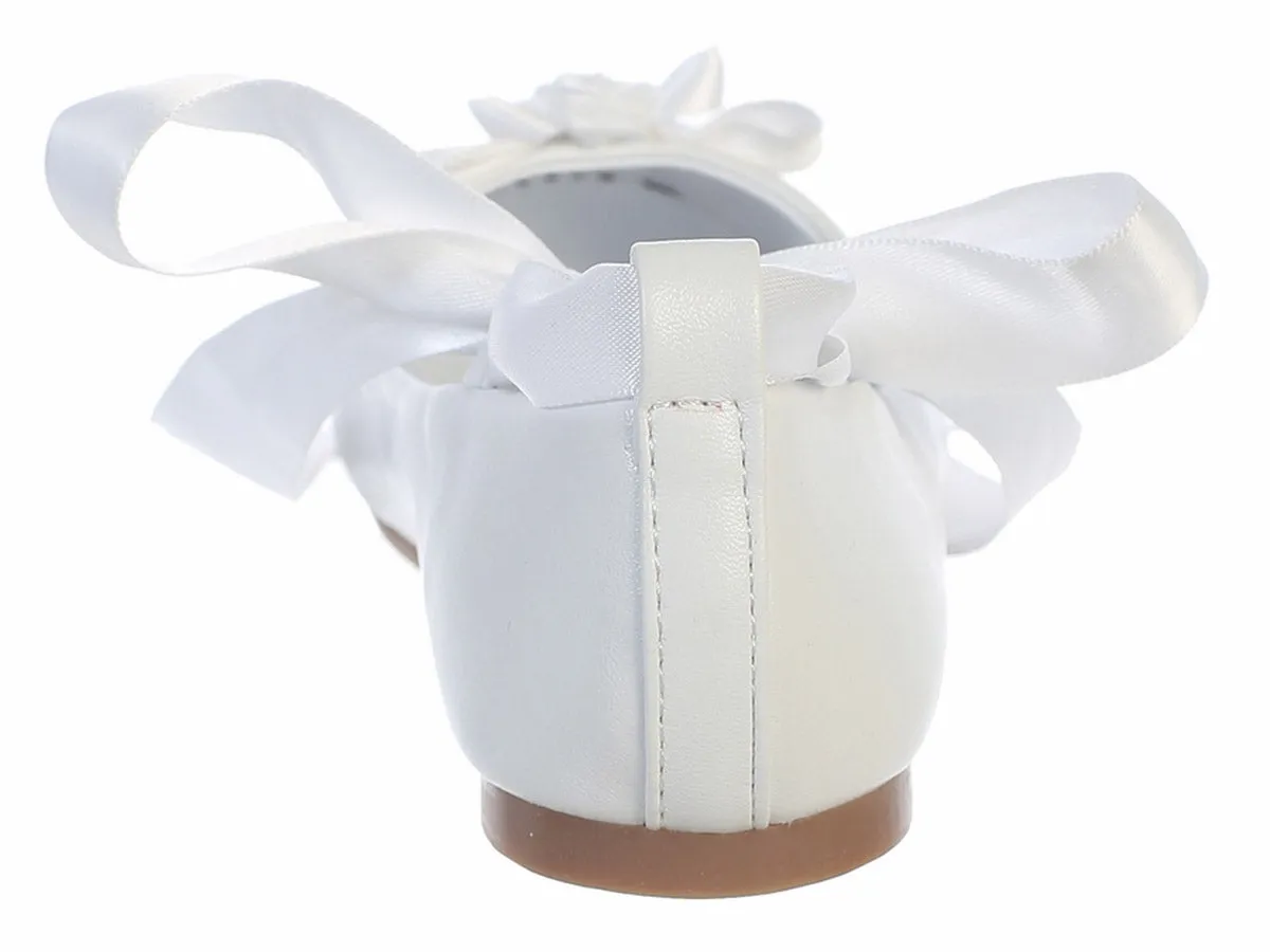 SALE ROSE White Ballerina Pumps (sizes 8,9,12 only)