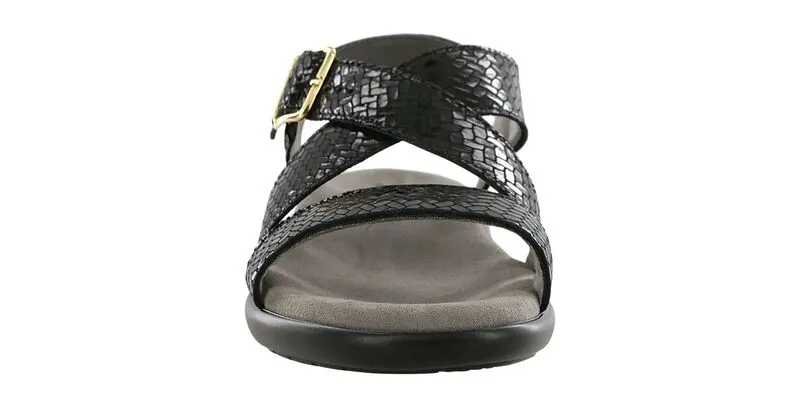 SAS Laguna Cross Strap Sandal - Weave Nero